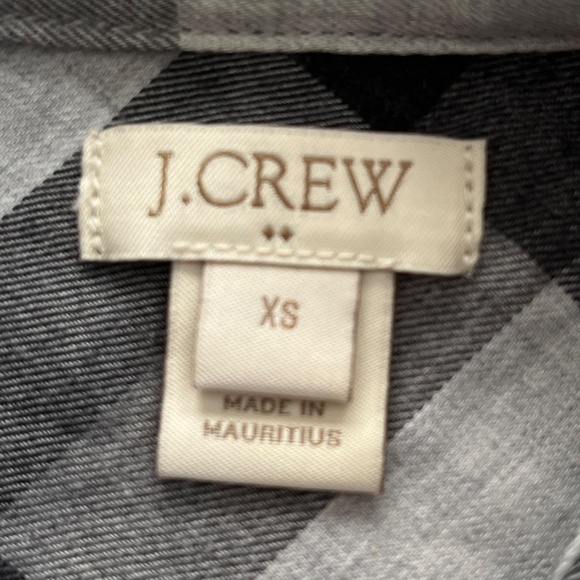 J. Crew Womens Buffalo Check Button Up Shirt XS Gray Plaid Cabin Core Grunge - Picture 3 of 10